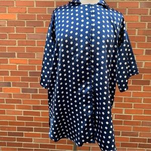 Navy blue and white polka dot vintage gold label Victoria’s Secret nightgowns- S